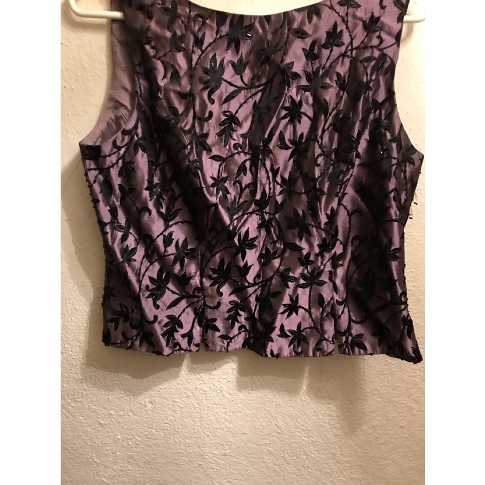 JS Collection Beaded Top 12 purple and Black Sleeveless